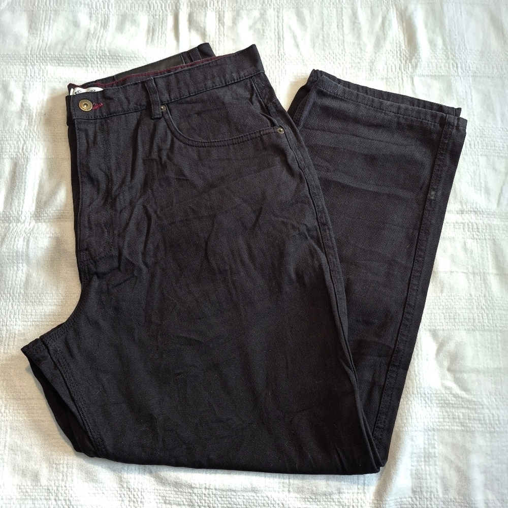 Eddie Bauer Jeans Relaxed Fit 100% Cotton 38x30 Black Canvas Straight Leg